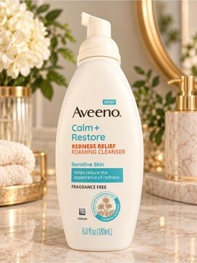 Aveeno Calm + Restore Redness Relief Foaming Cleanser 6 oz Sensitive Skin